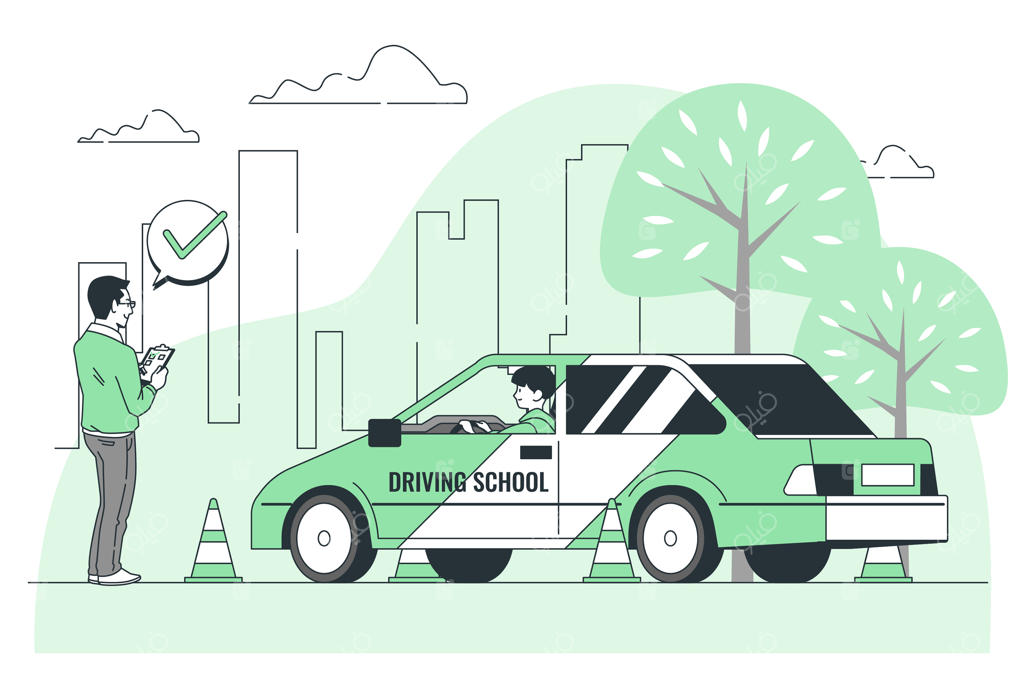 تصویرسازی مفهومی آموزشگاه رانندگی