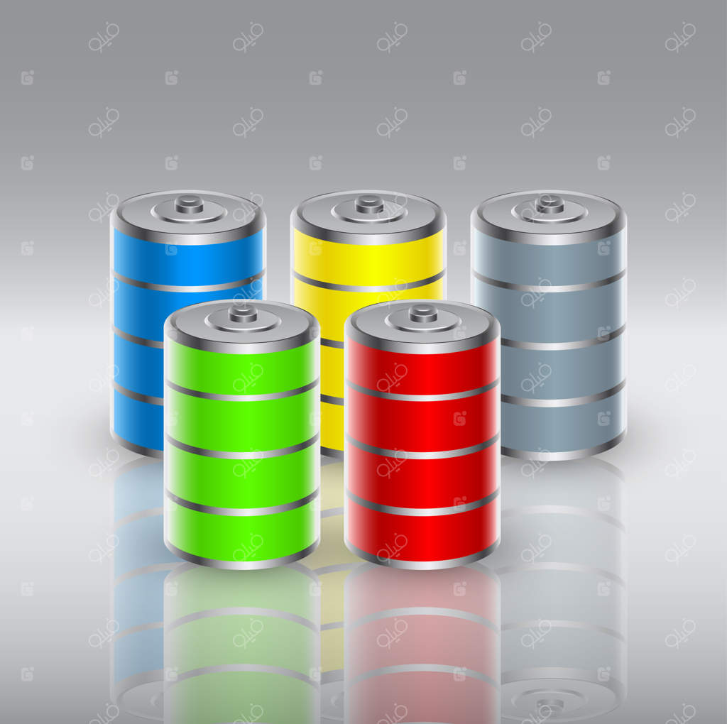 مجموعه‌ای از باتری‌ها با انرژی تجدیدپذیر شارژ شده‌اند