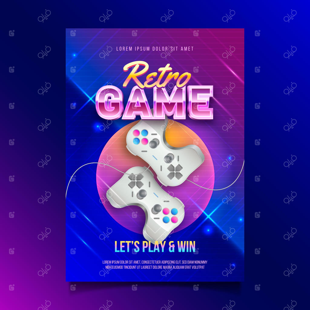 قالب پوستر بازی‌های آرکید کلاسیک