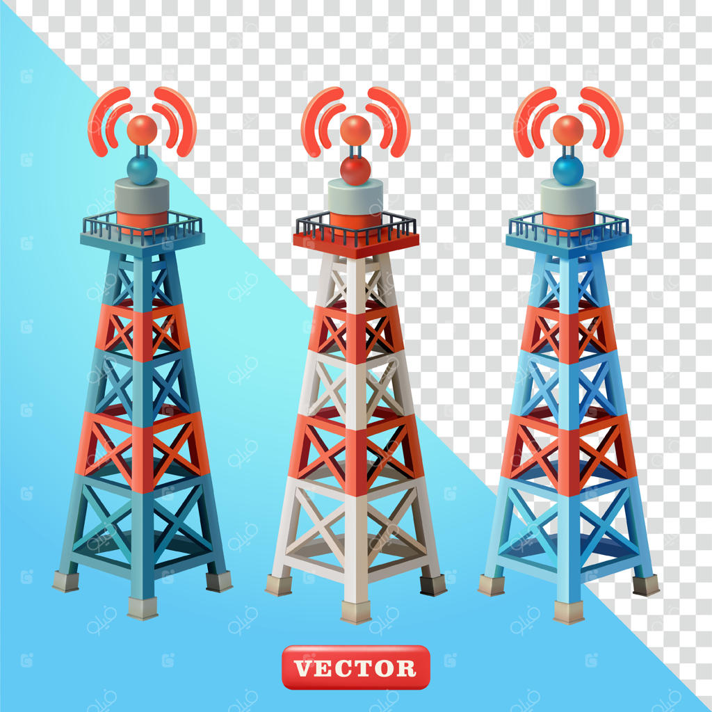 برج سیگنال: طراحی سه‌بعدی، مناسب برای فناوری، مخابرات و عناصر طراحی