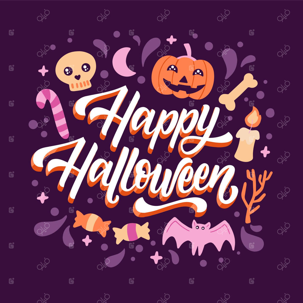 نوشته دستی تخت هالووین