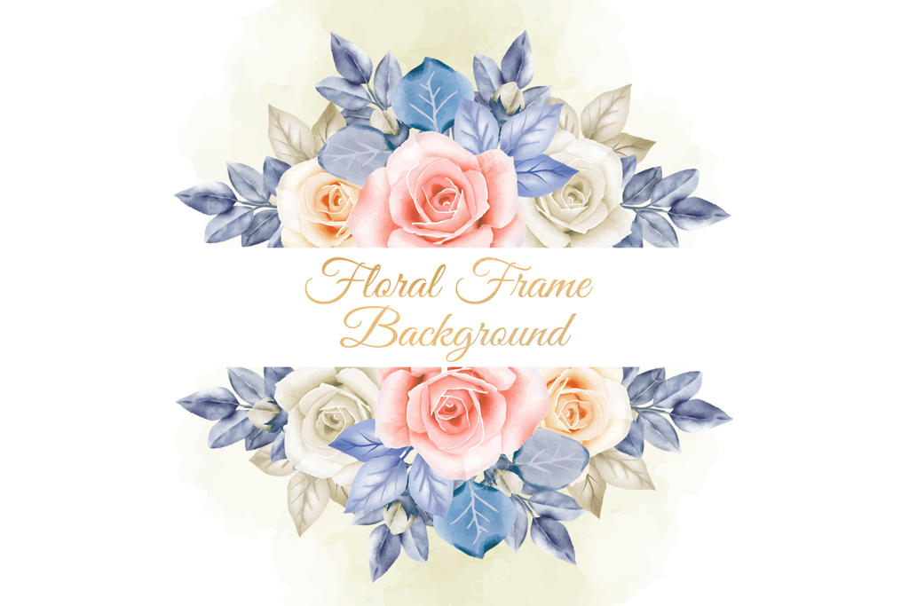 کارت دعوت عروسی با طراحی گل‌های آبرنگی