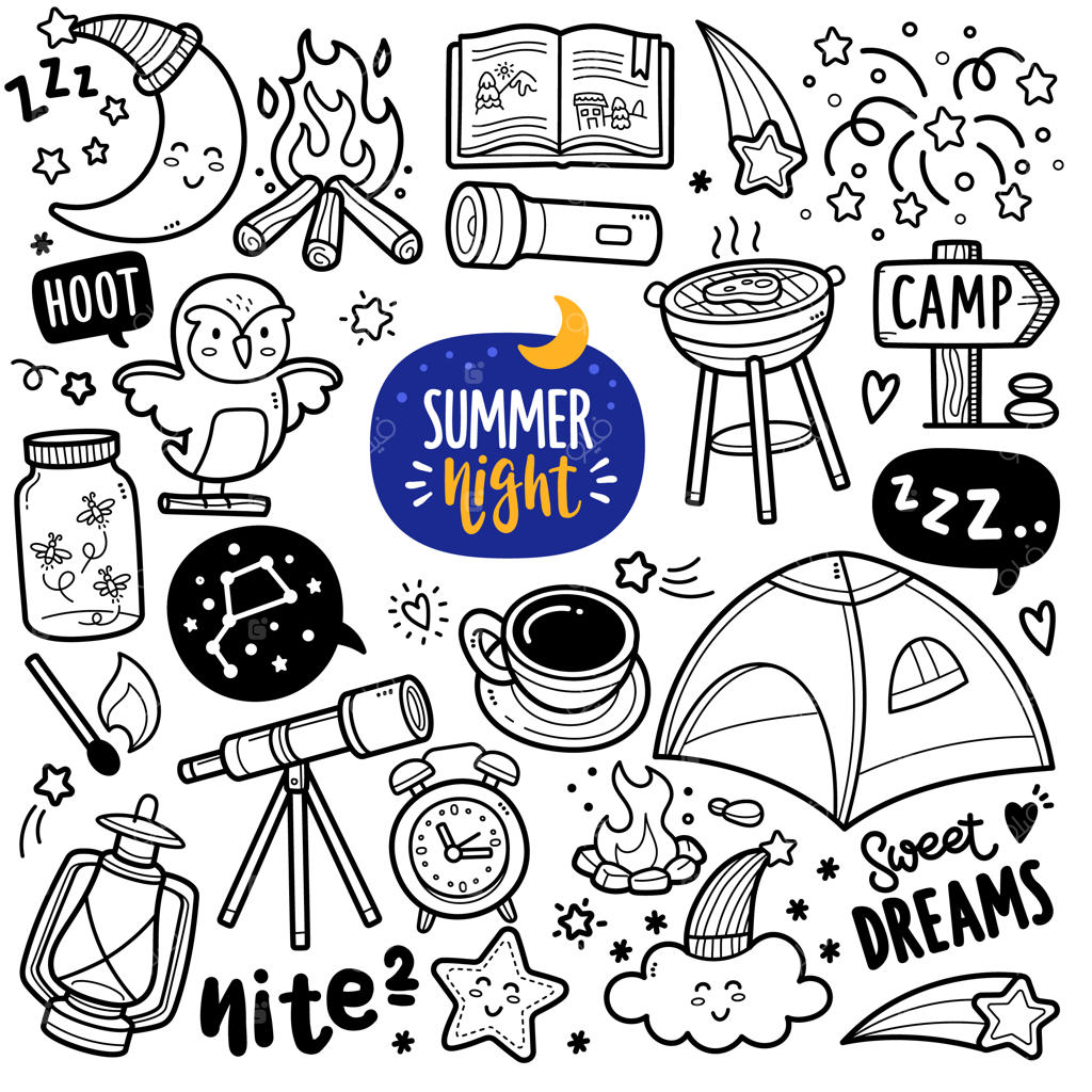 شب‌های تابستانی: طراحی سیاه و سفید فعالیت‌های شبانه