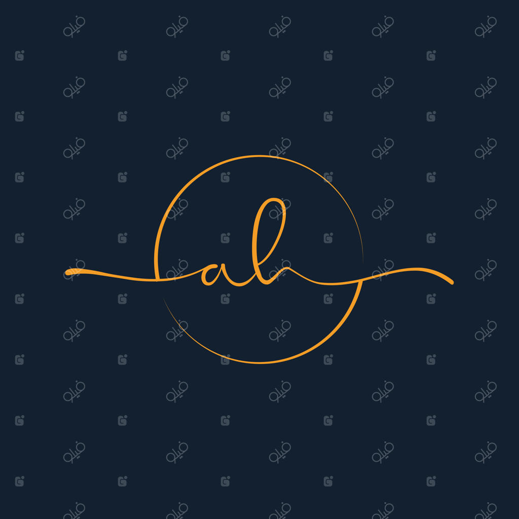 قالب وکتور لوگوتایپ امضا با حروف اولیه AK