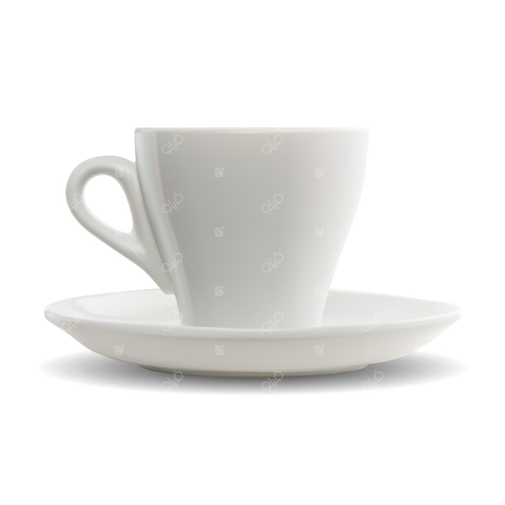 وکتور فنجان قهوه اسپرسو با دسته و بدون طراحی.