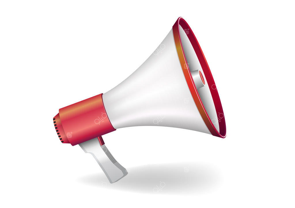 بلندگوی واقعی روی زمینه سفید.