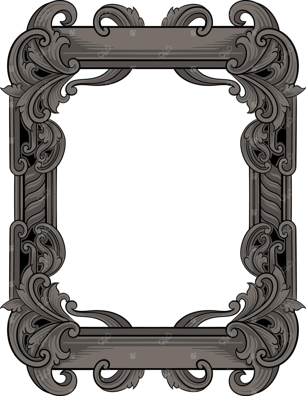 قاب کلاسیک تزئینی لوکس با طرح حکاکی شده وکتور