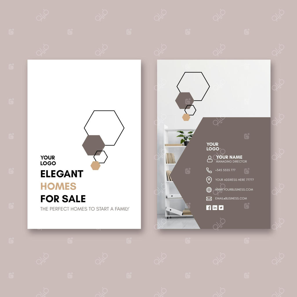 قالب کارت ویزیت شیک برای خانه‌های مدرن