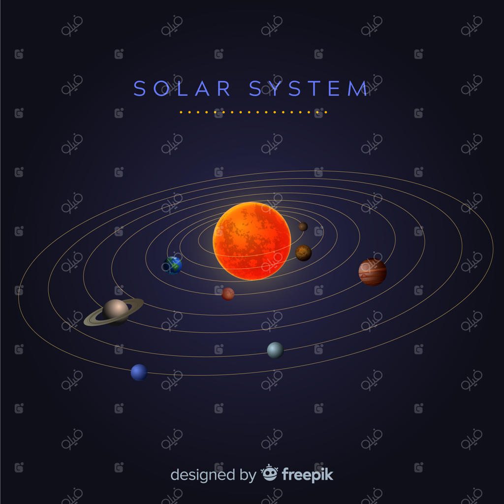 طرح شیک منظومه شمسی با طراحی واقعی‌گرایانه