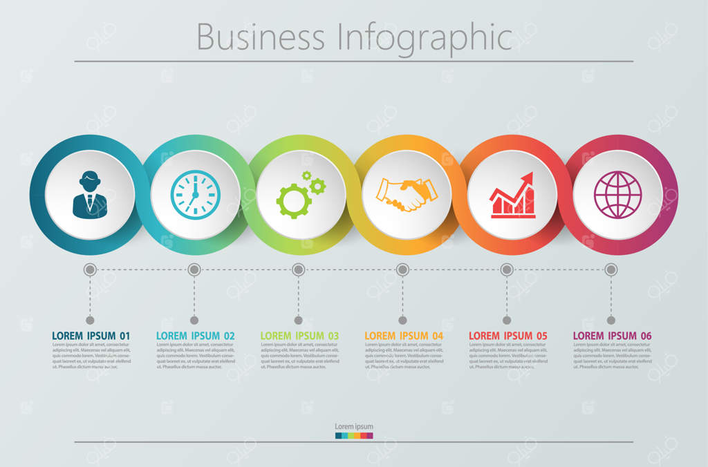 پترن اینفوگرافیک کسب‌وکار با ۶ گزینه برای ارائه