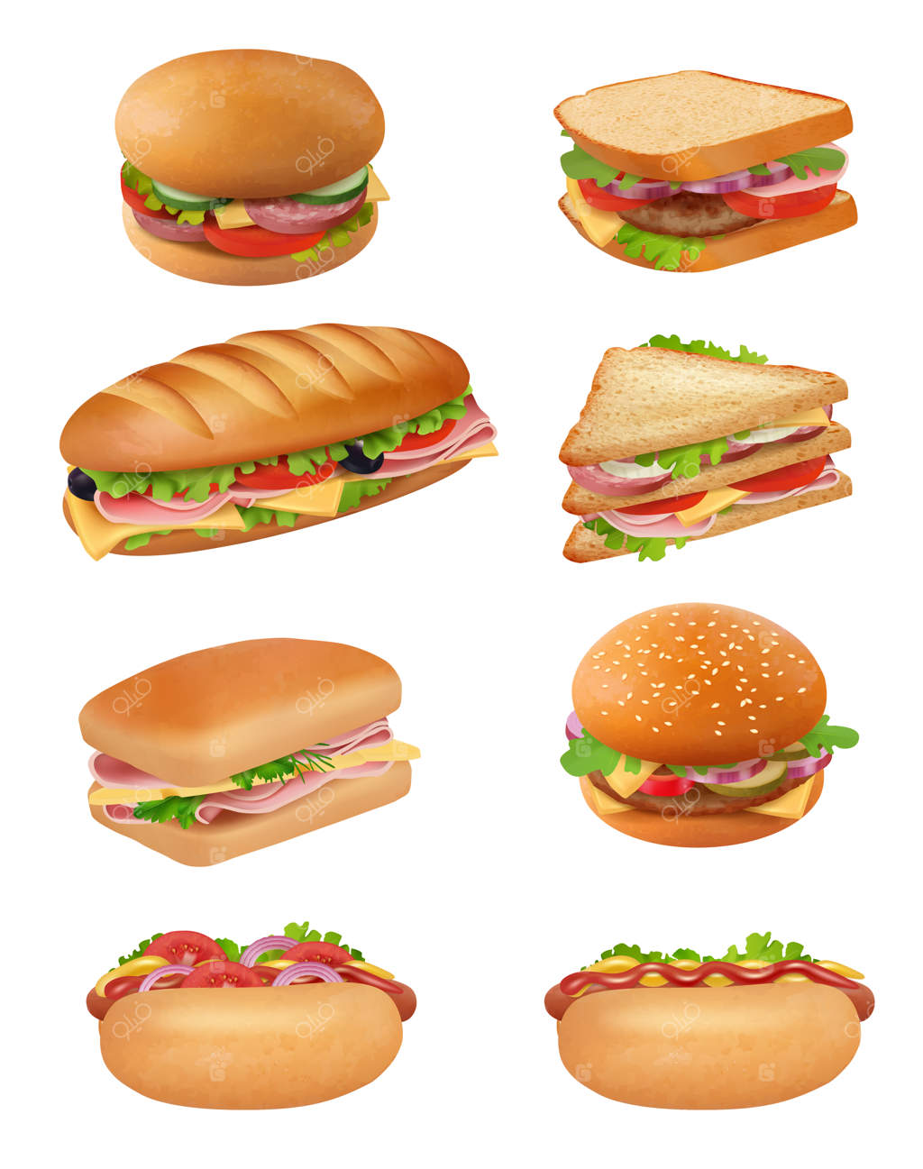 ساندویچ سالم: وعده‌ای طبیعی با سبزیجات در نان لذیذ - تصویر واقعی و زیبا از برگرها و ساندویچ‌ها