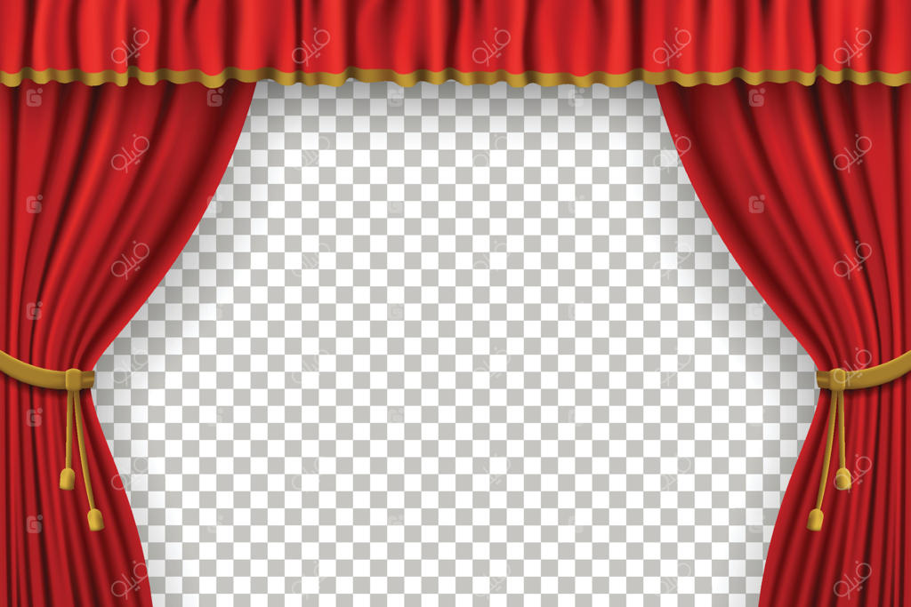 قالب واقعی فریم پرده با رنگ قرمز - گرافیک وکتور