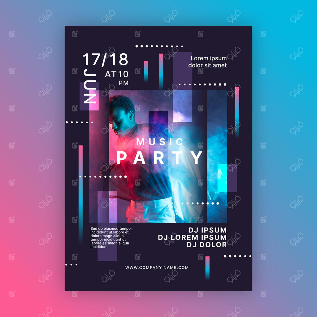 الگوی پوستر رویداد موسیقی شب‌نشینی تا صبح