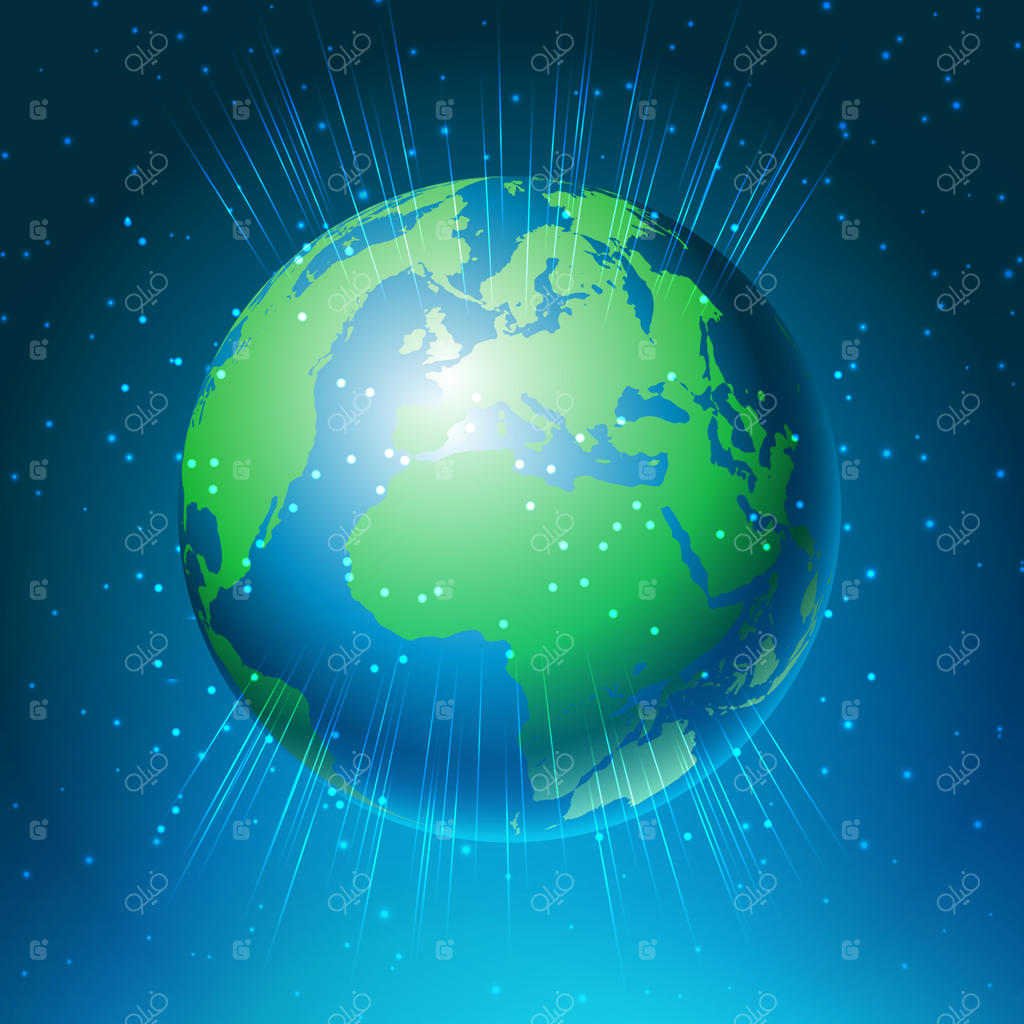 پس‌زمینه انتزاعی همراه با طراحی کره زمین