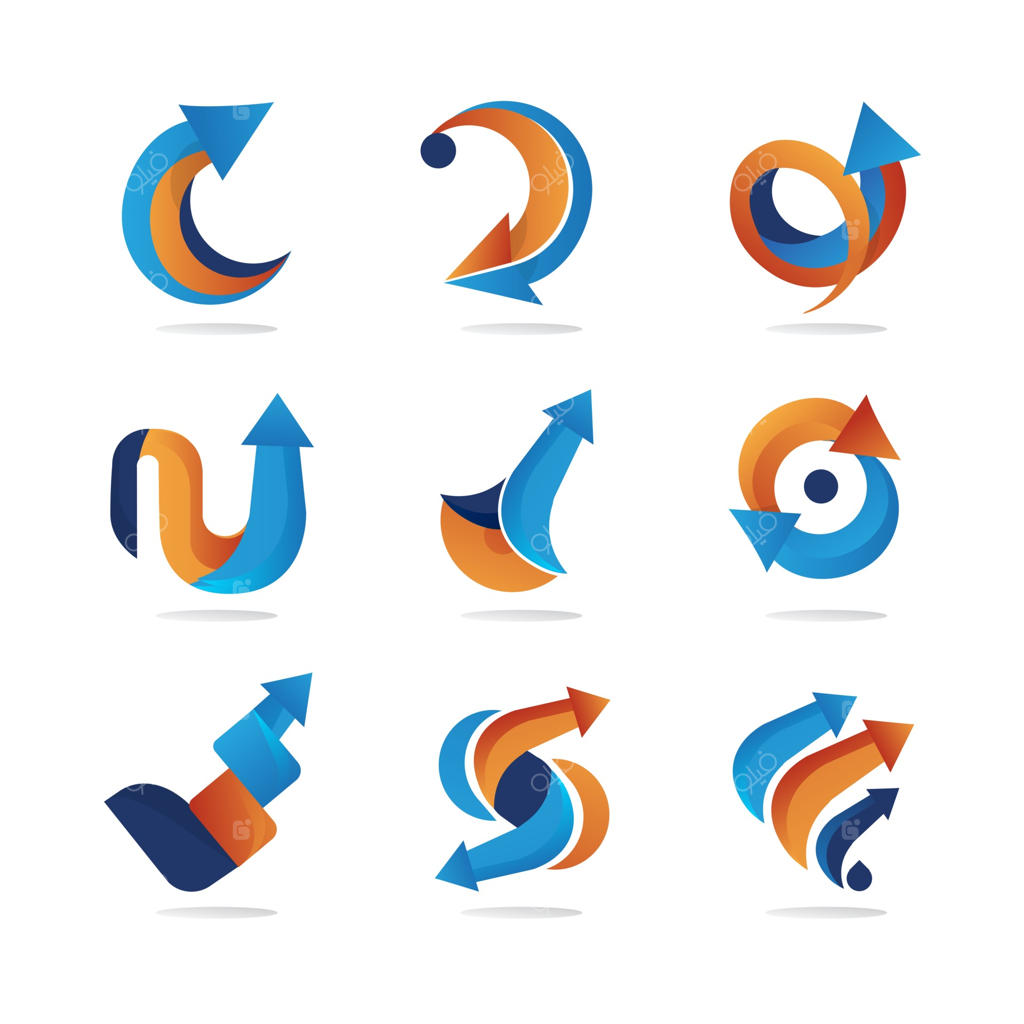 مجموعه‌ای از لوگوهای پیکان