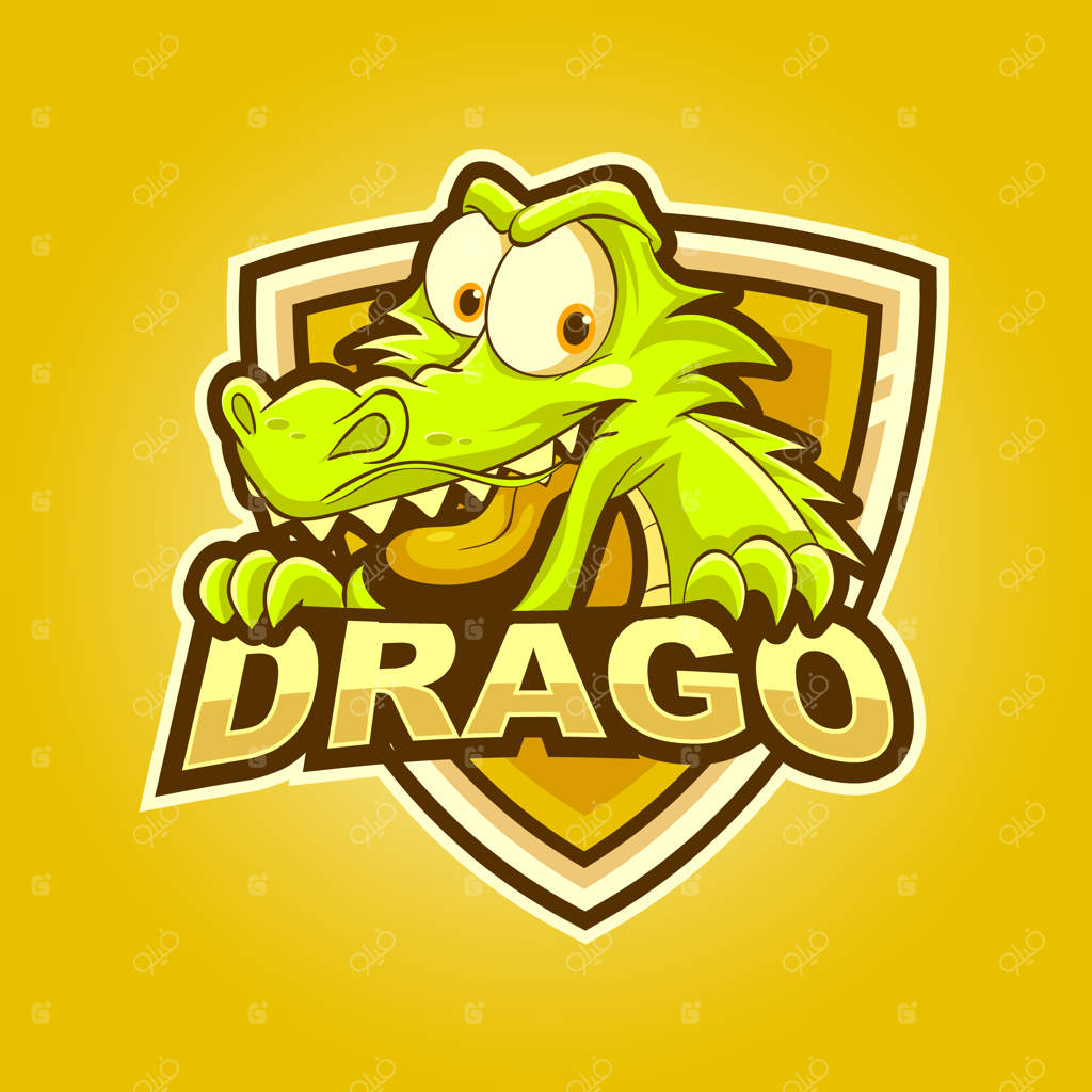 تصویر لوگوی کارتونی خنده‌دار اژدها برای مسابقات آنلاین ورزشی
