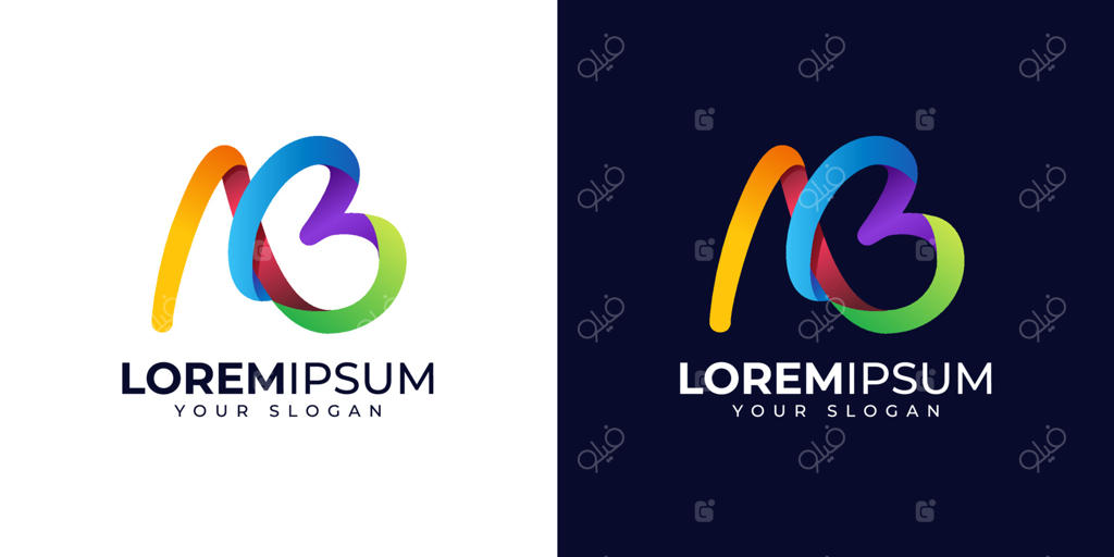 طراحی و تصویرسازی لوگوی حروف AB