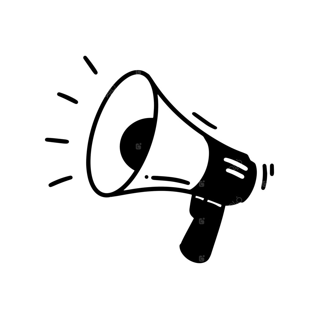 وکتور دست‌کشیده بلندگو بر روی پس‌زمینه سفید