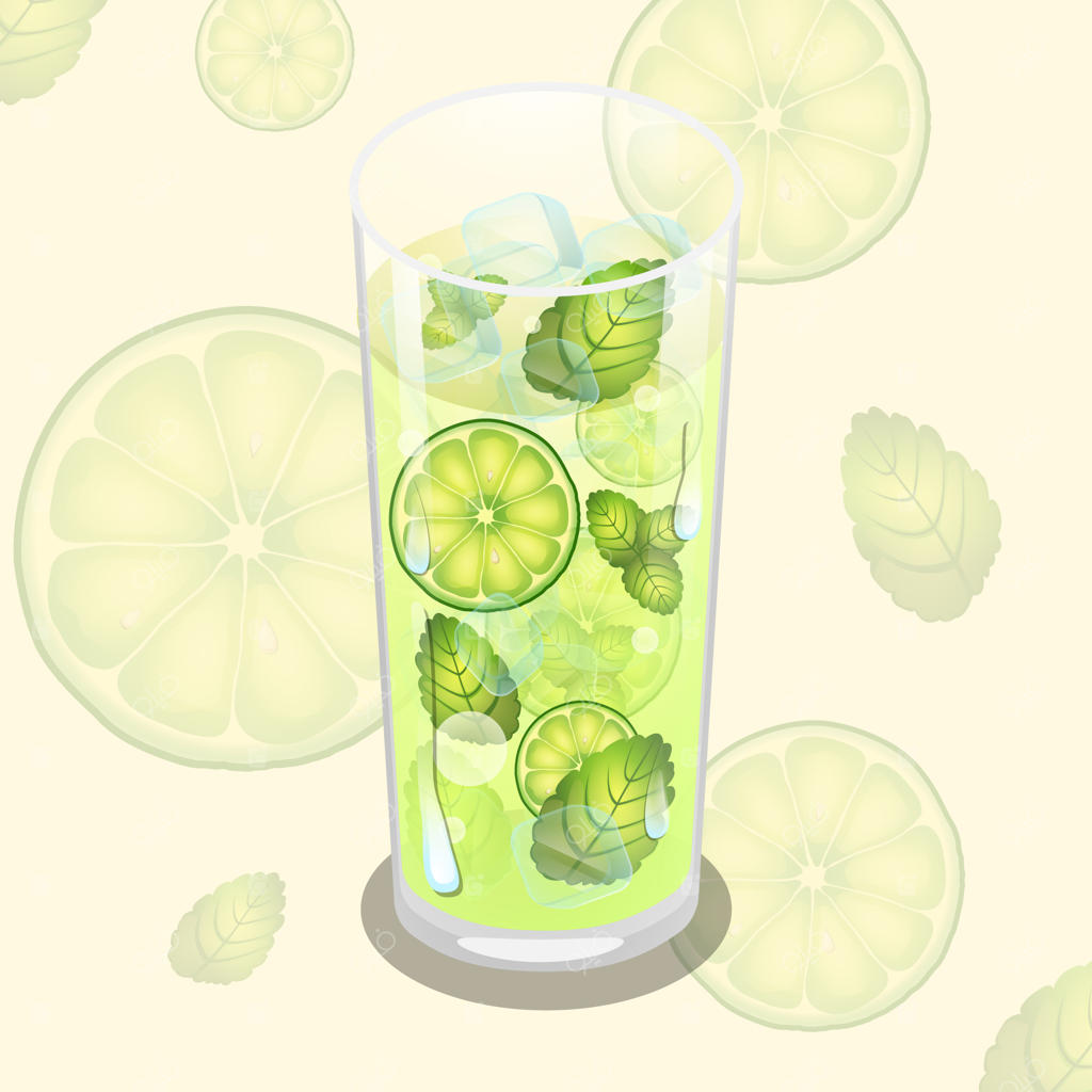 تصویر آب لیموی تازه با برگ‌های نعناع