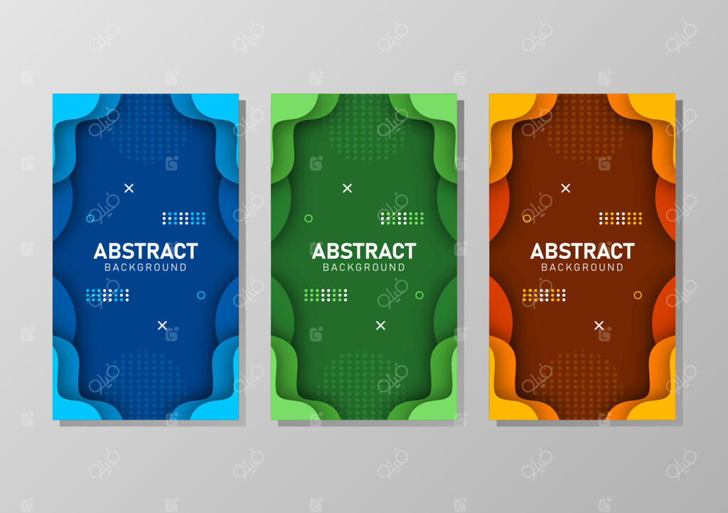 پس‌زمینه مایع رنگارنگ با شکل‌های هندسی و گرادیان روان