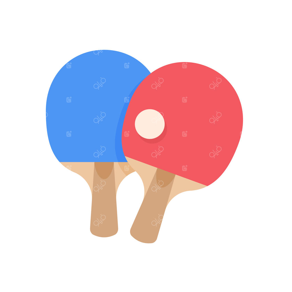 راکت پینگ پنگ برای ضربه به توپ در مسابقات تنیس روی میز داخل سالن