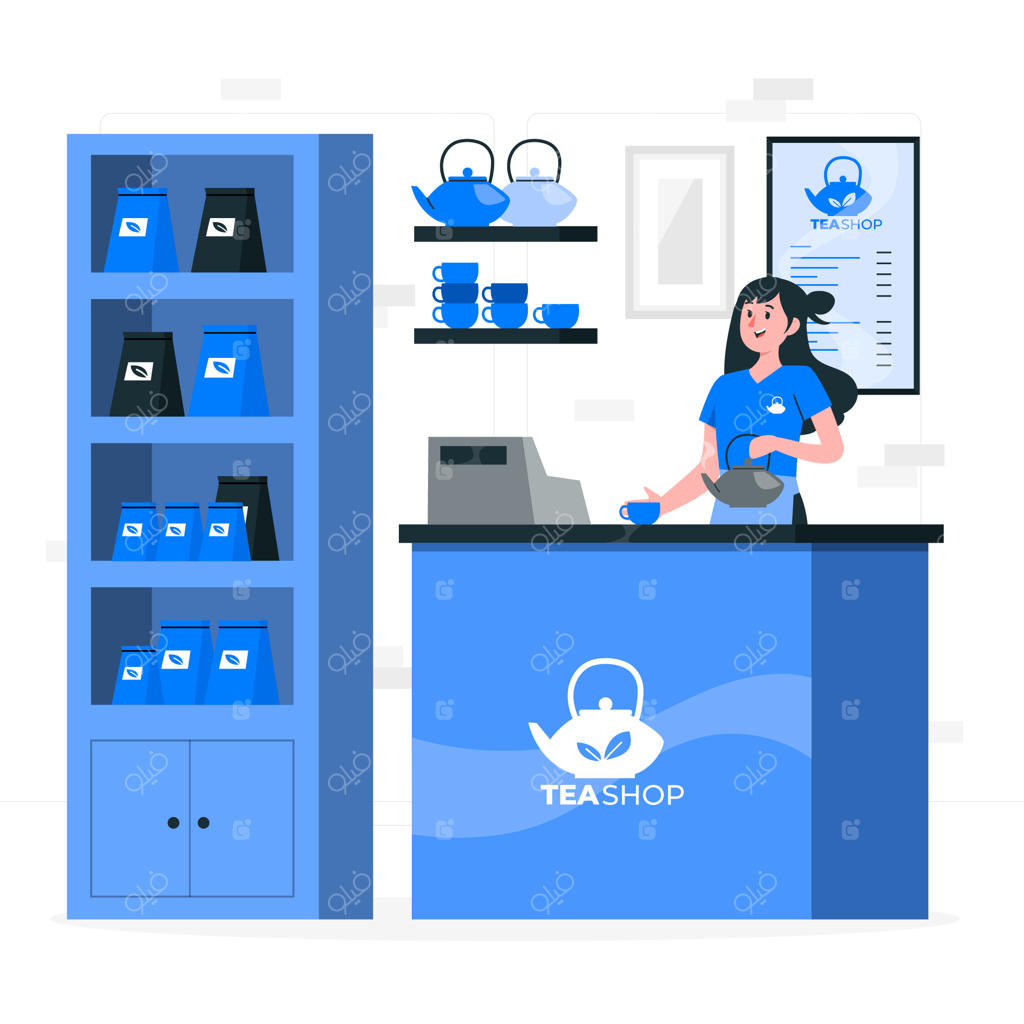 تصویر مفهومی چای‌فروشی