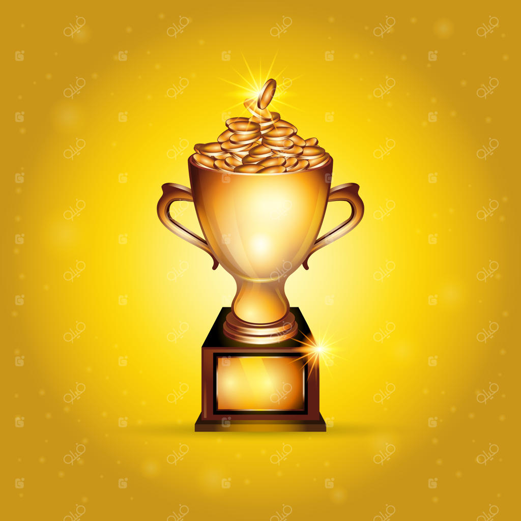 جام طلایی واقعی پر از سکه‌های طلا