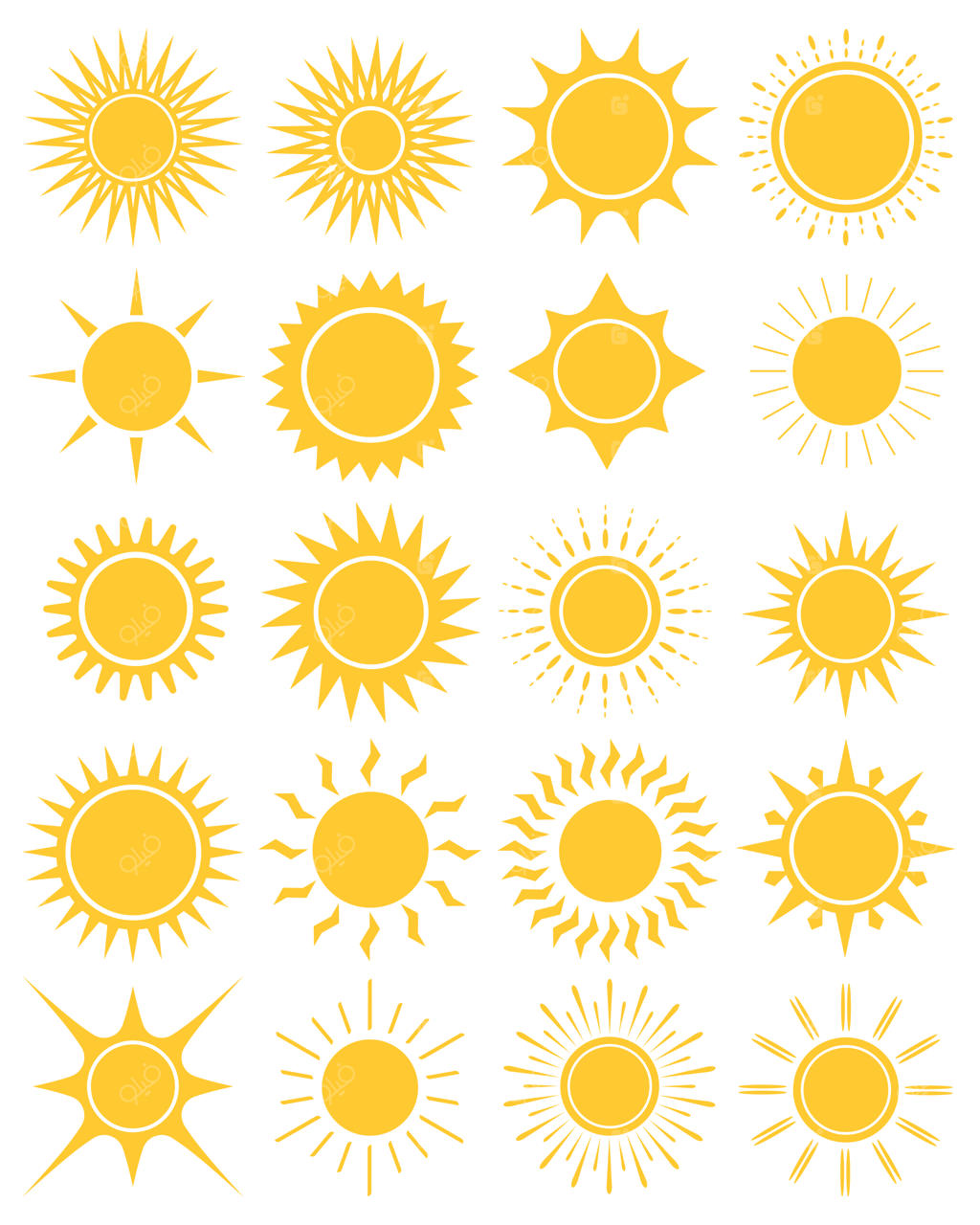 عنصر خورشید صاف و زرد