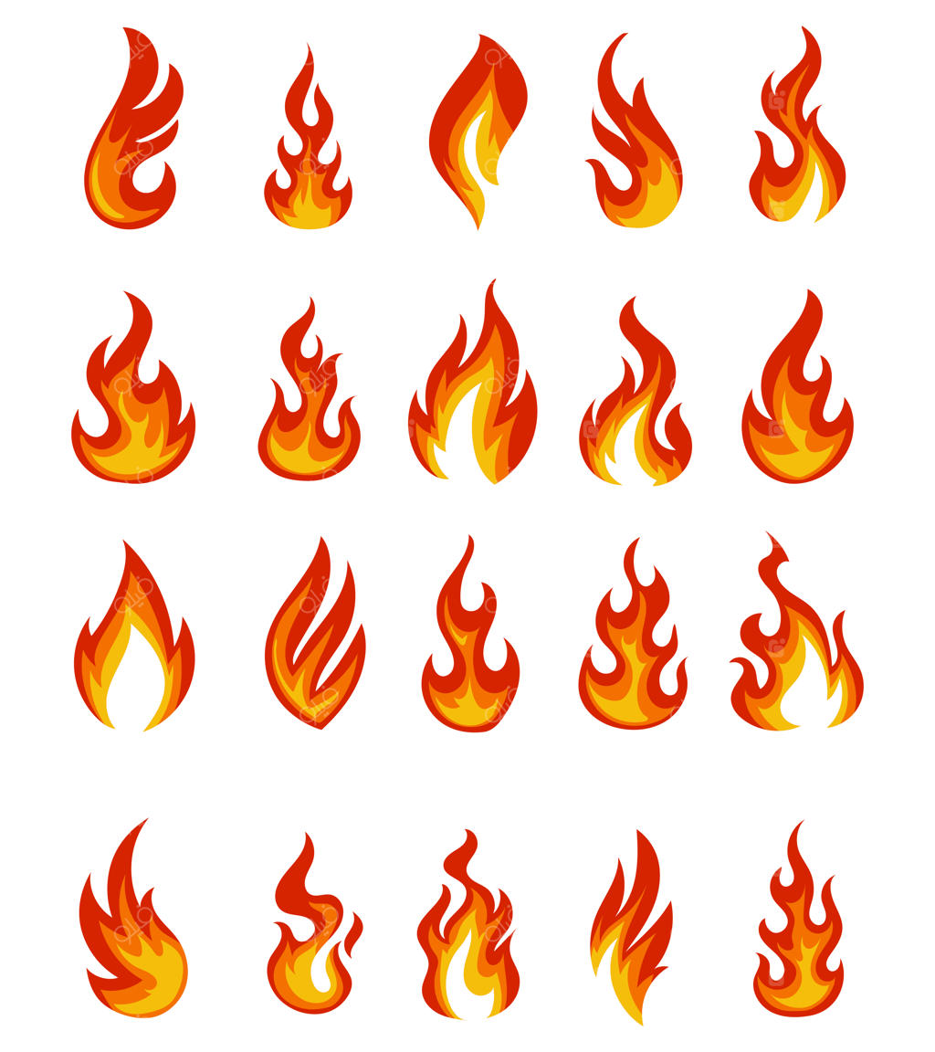 مجموعه جدید طرح وکتور شعله‌های آتش