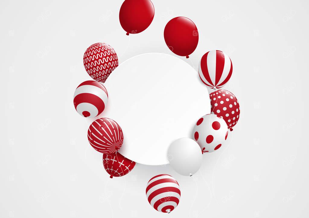 بنر جشن و مهمانی با بادکنک‌های رنگارنگ در حال پرواز