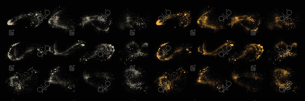 مجموعه بافت گرانج و اکلیلی طلایی لوکس با زمینه مشکی