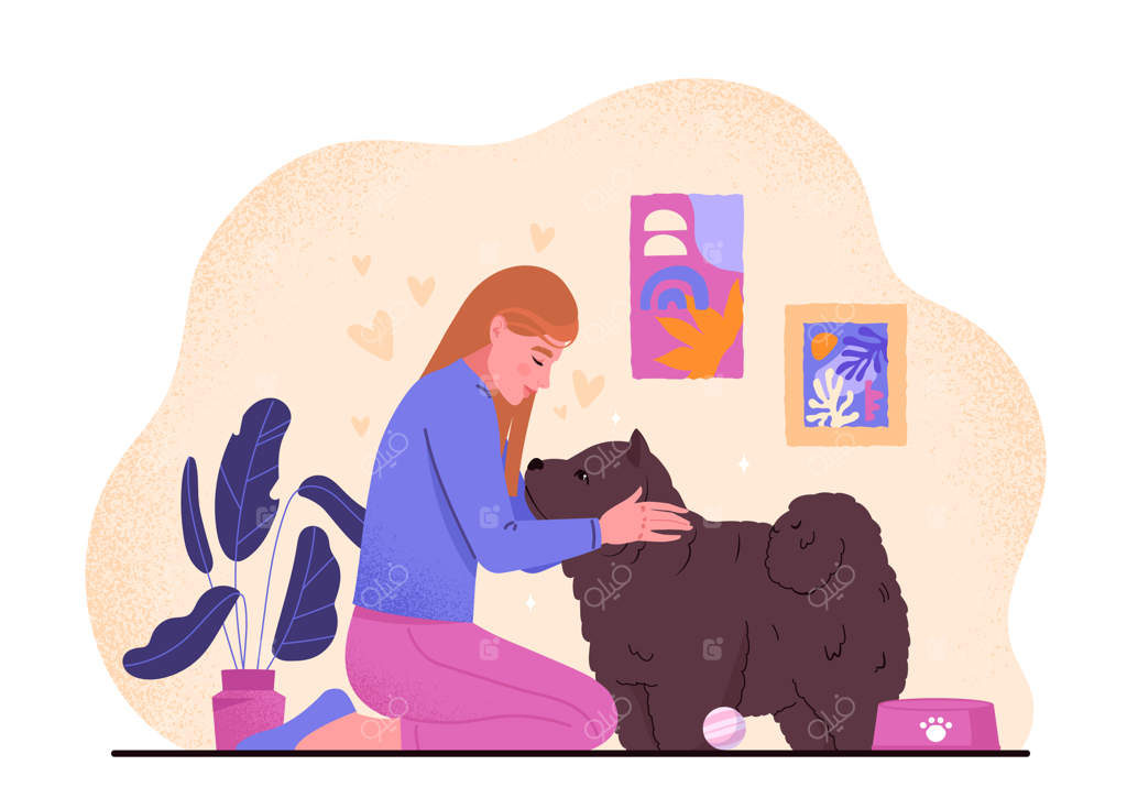 دختری سگی را در آغوش می‌گیرد