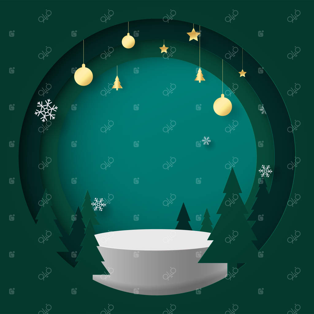 تصویر سازی سکوی برندگان با تم کریسمس