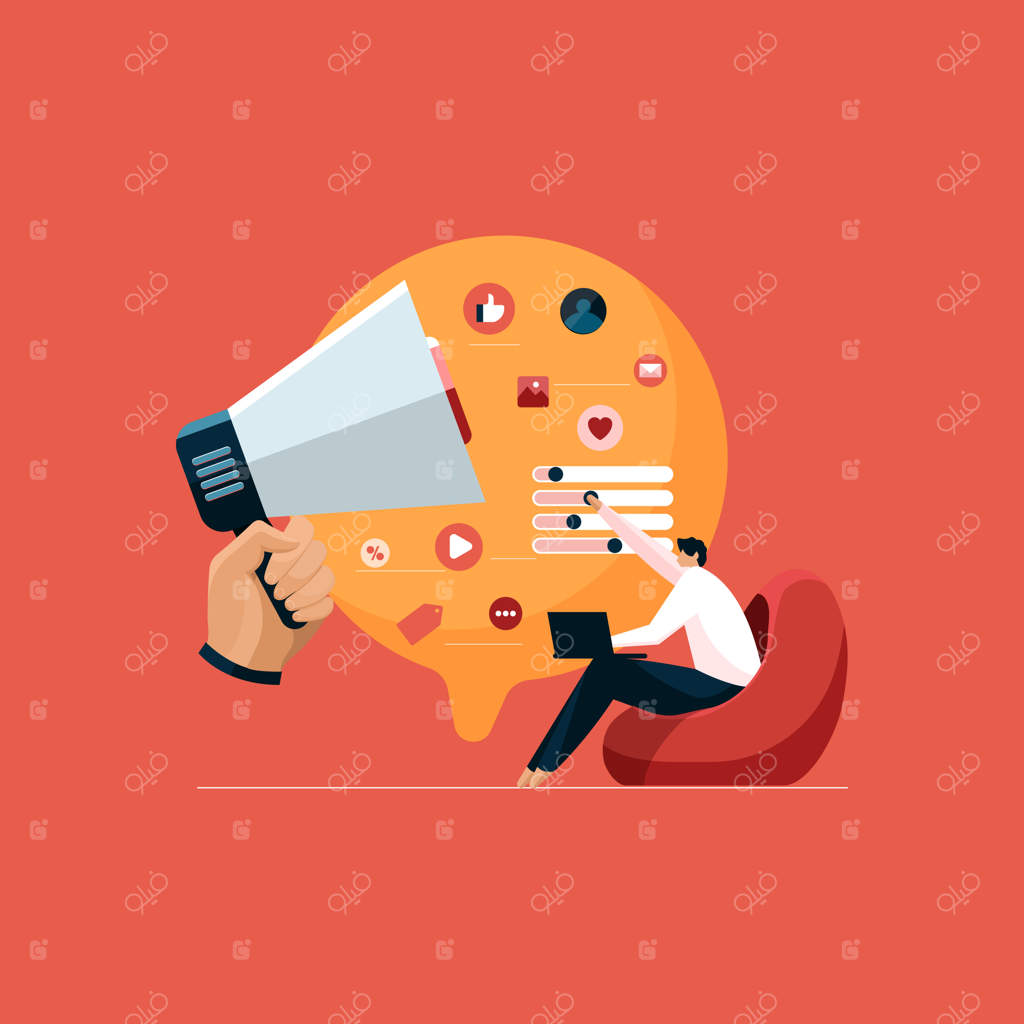 تیم بازاریابی دیجیتال با استراتژی رسانه‌های اجتماعی و بهینه‌سازی موتورهای جستجو (SEO)