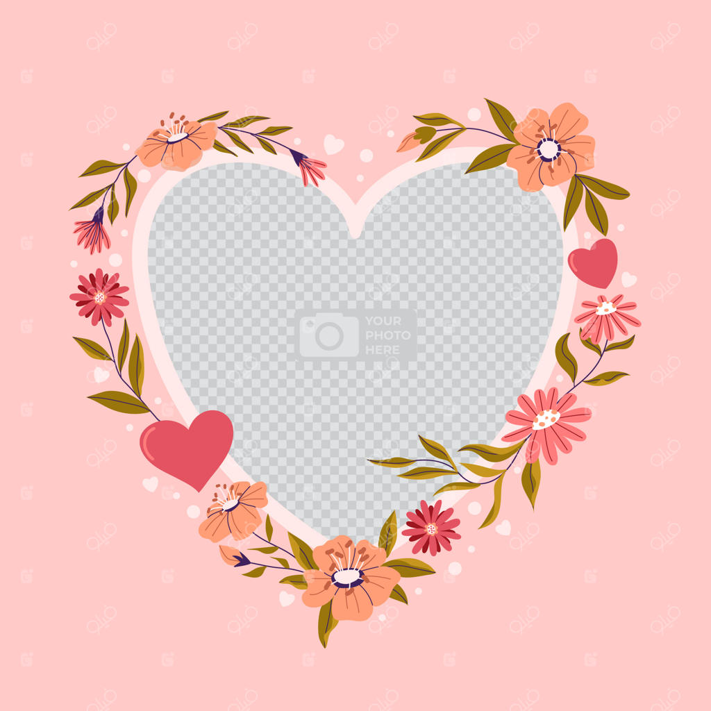 قالب قاب عکس عاشقانه با طراحی تخت