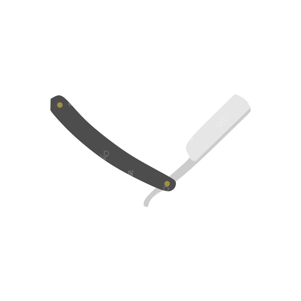 تصویرسازی برداری تیغ آرایشگری. آیکون تیغ سلمانی. نماد ماشین اصلاح روی زمینه سفید. سمبل اصلاح و آرایشگاه. تیغ قدیمی سلمانی