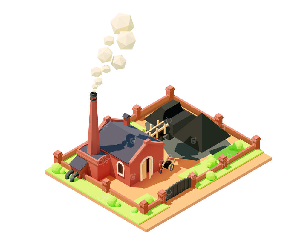 کارخانه زغال‌سنگ با دودکش: ساختمان نیروگاه یا کارخانه؟