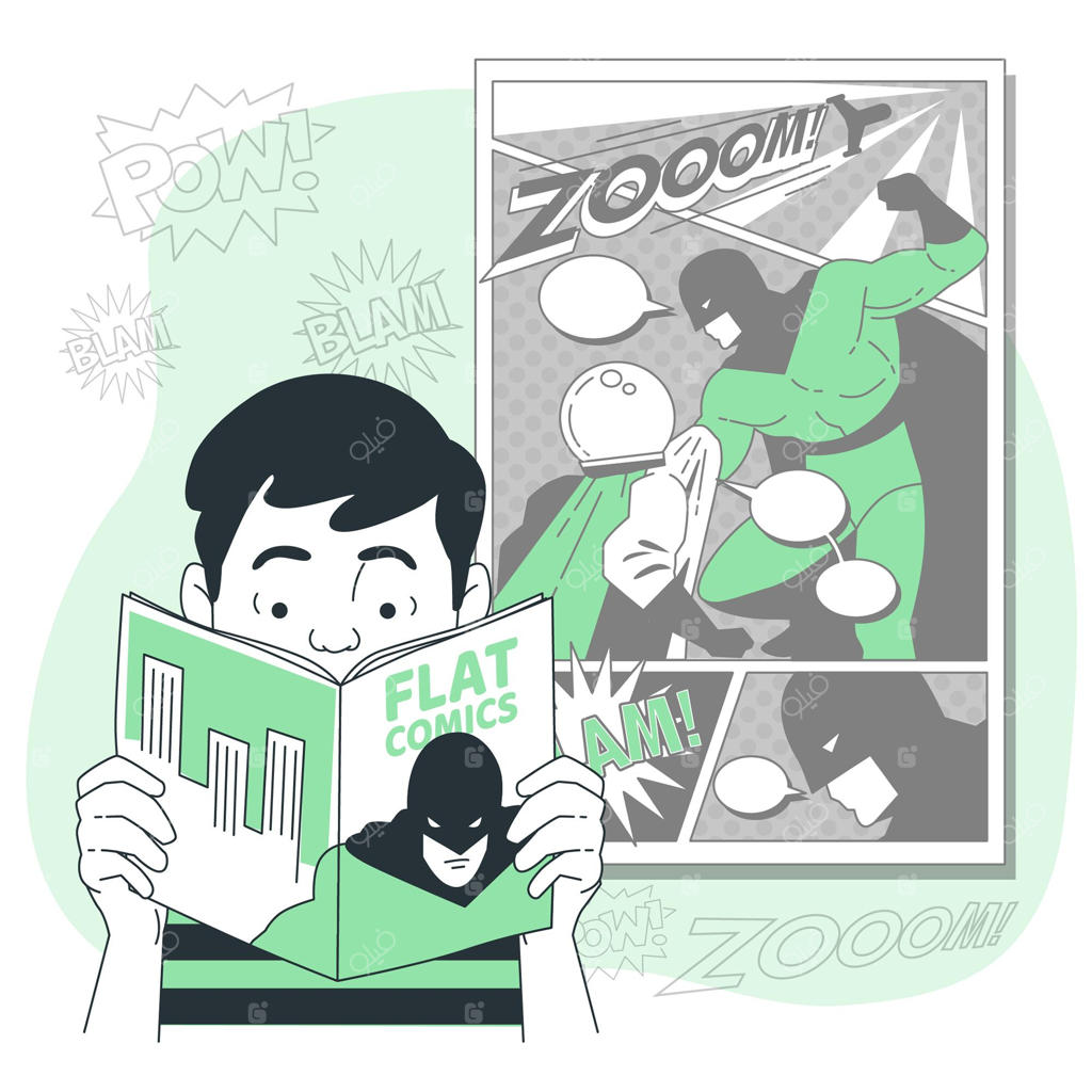 تصویرسازی مفهومی خواندن کمیک
