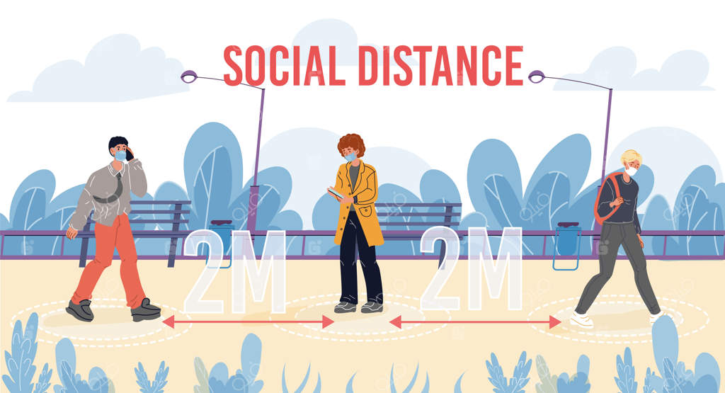 مردم با ماسک‌ رعایت فاصله در خیابان