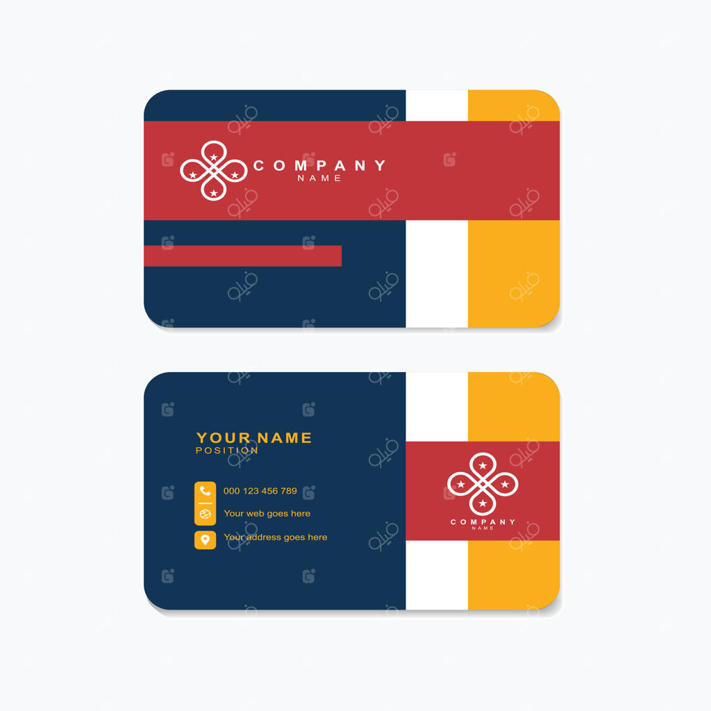 قالب طراحی کارت ویزیت مدرن برای هویت برند خلاق با رنگ‌های زیبا و طرحی ساده و شیک