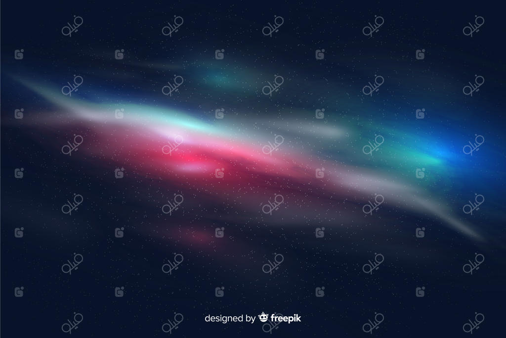 پس‌زمینه رنگارنگ ذرات کهکشانی