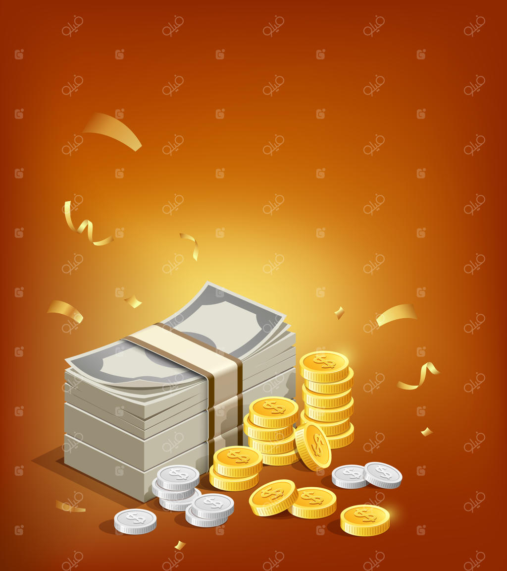 اسکناس و سکه‌های طلایی و نقره‌ای