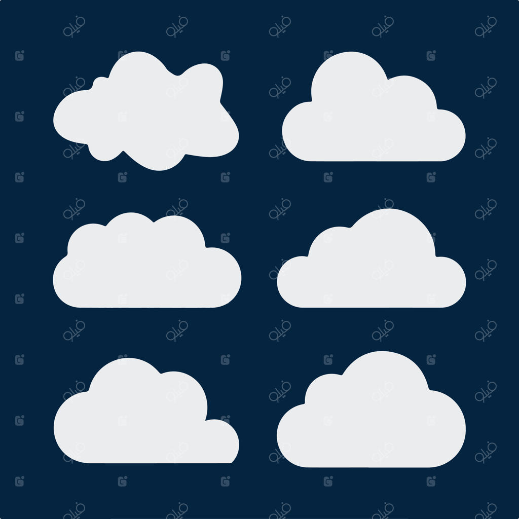 پس‌زمینه آبی با ابر سفید