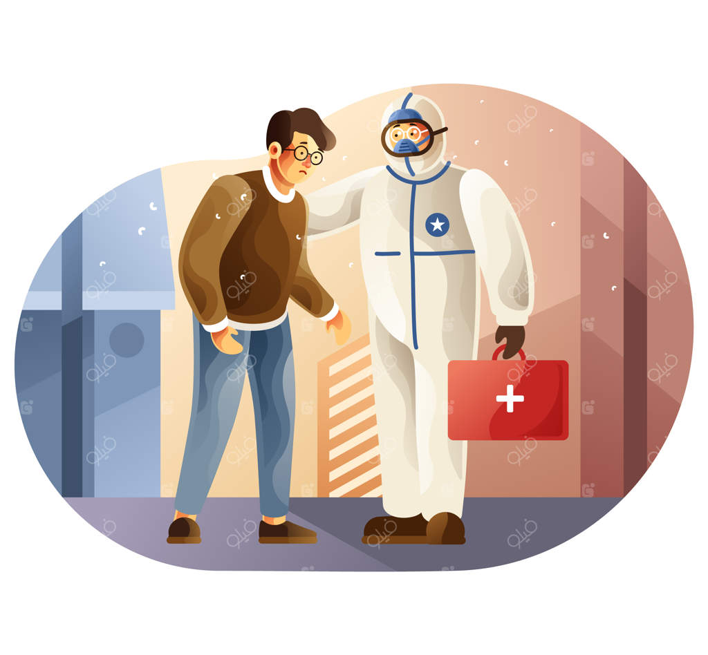 پزشکان با لباس‌های محافظ جوانان را از نظر کرونا ویروس معاینه می‌کنند