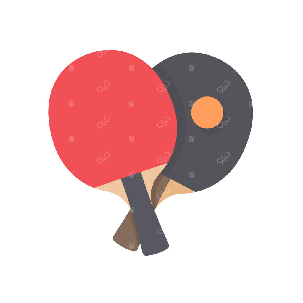 راکت پینگ پنگ برای ضربه زدن به توپ در مسابقات تنیس روی میز داخل سالن