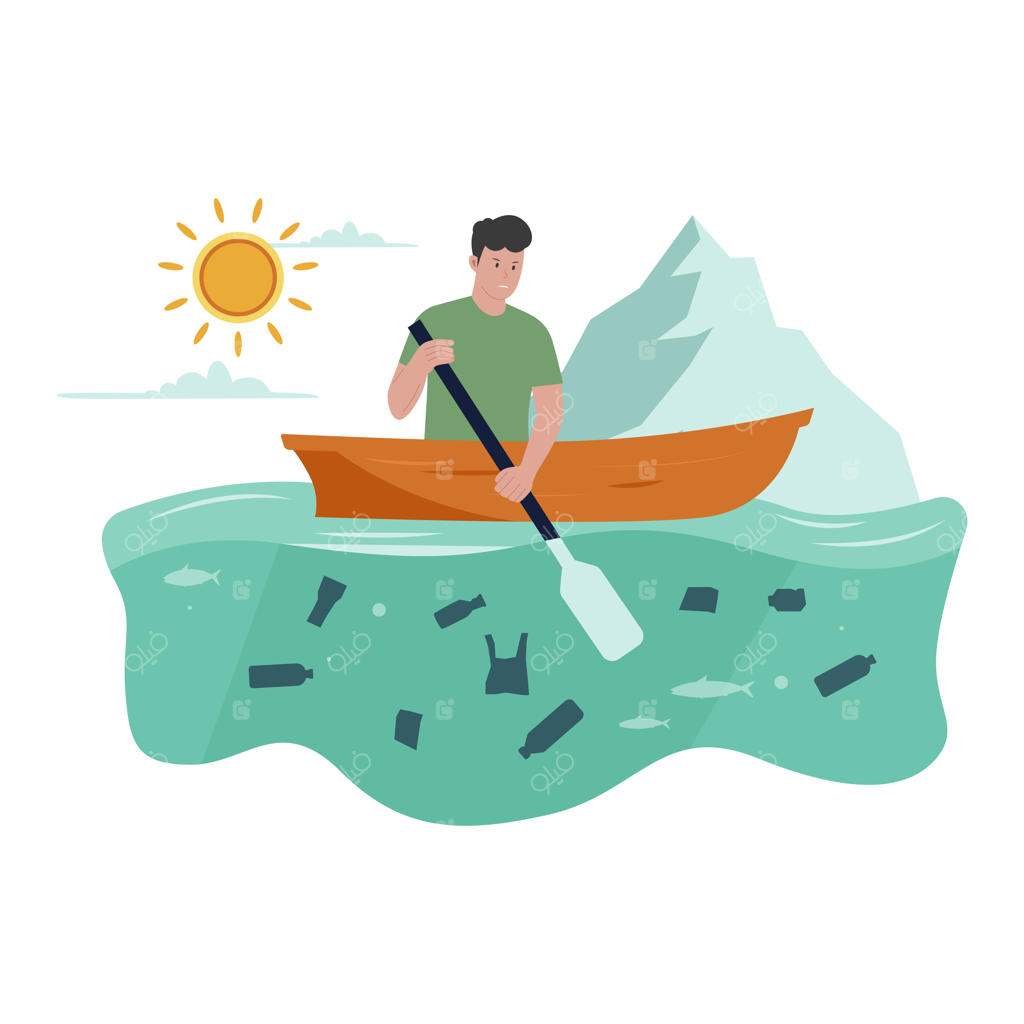 وکتور مفهومی آلودگی اقیانوس