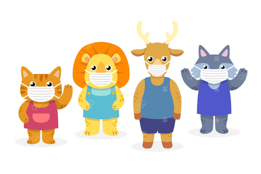 حیوانات بامزه با ماسک صورت