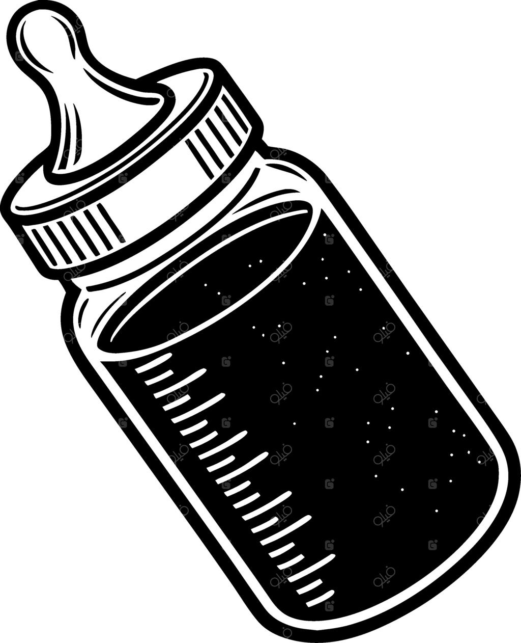 تصویرسازی بامزه شیشه شیر نوزاد برای دکور اتاق کودک و مضامین فرزندپروری