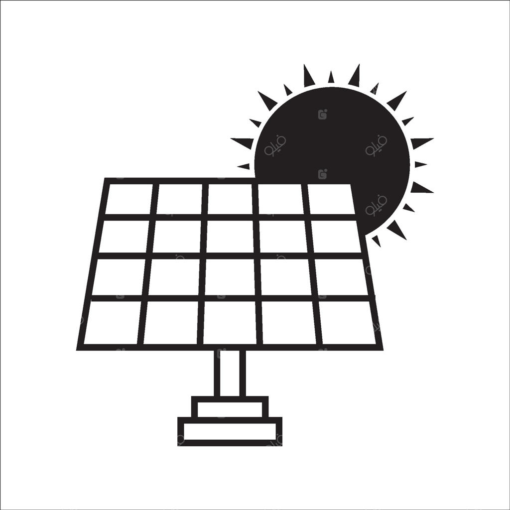 نماد خطی پنل خورشیدی