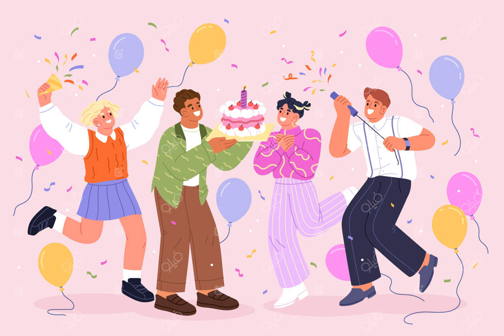 تصویرسازی ساده تولد